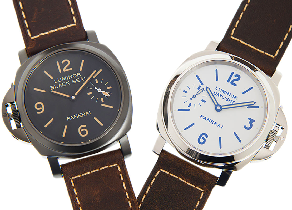 Panerai Luminor 8 Day Set 2 Piece PVD Steel 44mm Black & White Dial Leather Strap Pam00786