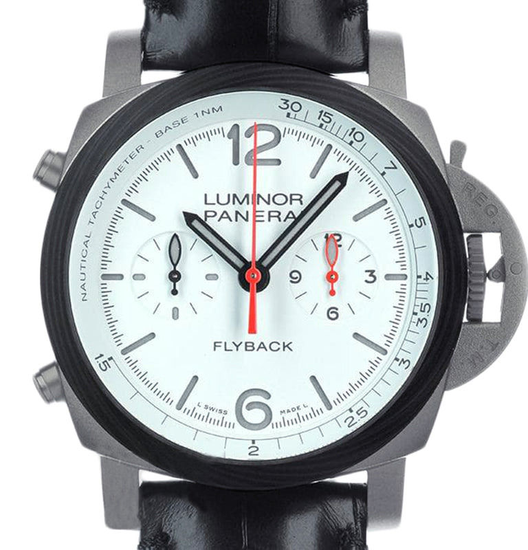 Panerai Luminor Chrono Flyback Zebra Titanium 44mm White Dial PAM01297