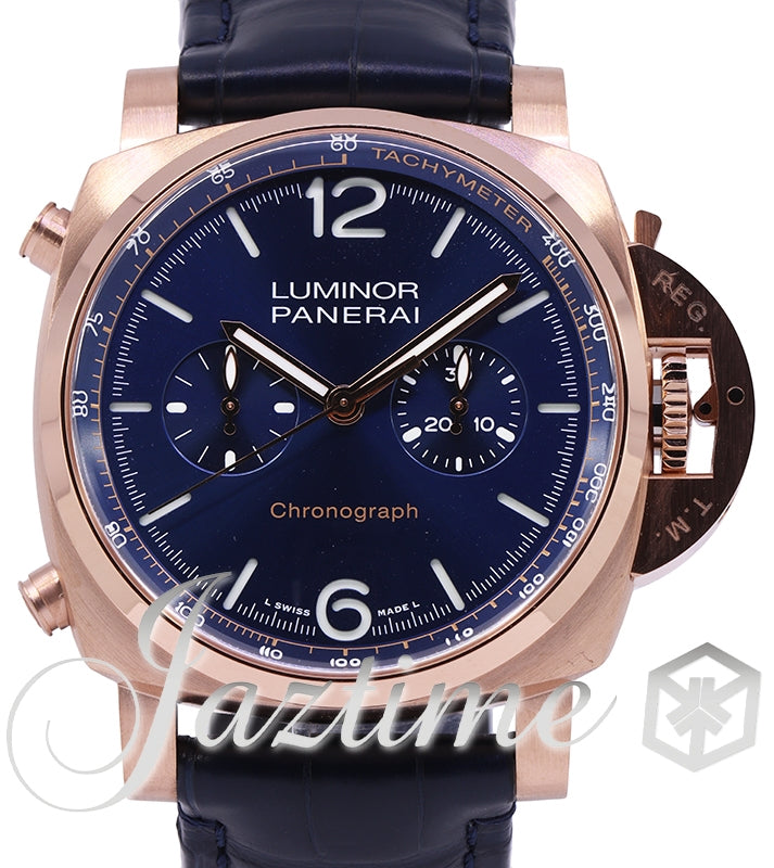 Panerai Luminor Chrono Goldtech? Blu Notte Gold Copper 44mm Blue Dial PAM01111 - BRAND NEW