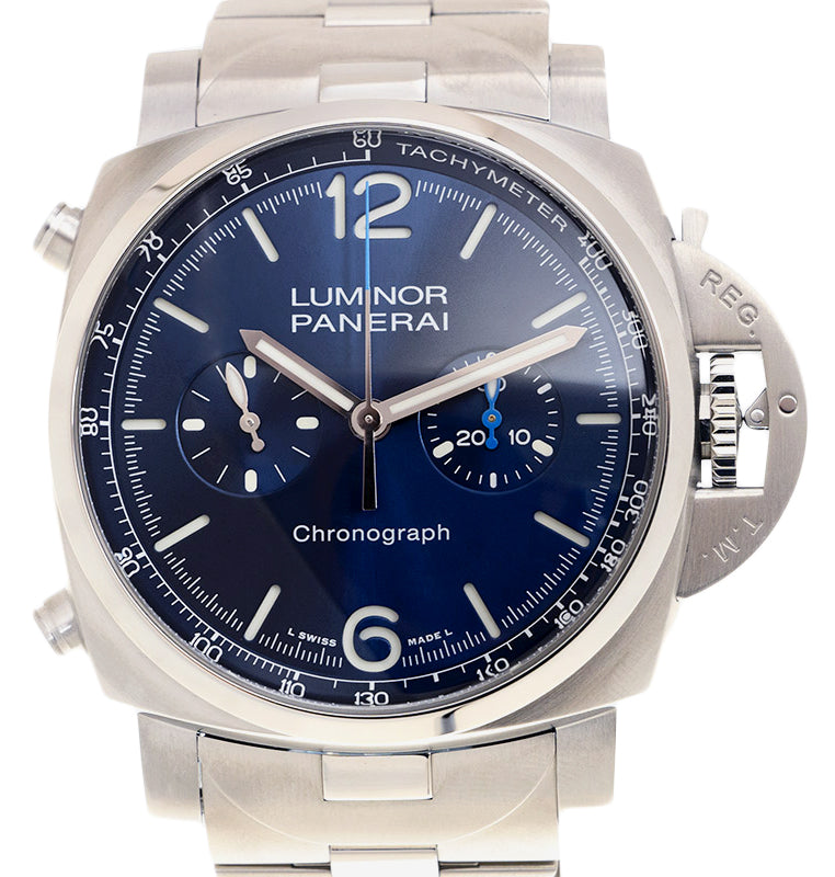 Panerai Luminor Chrono Stainless Steel 44mm Blue Dial PAM01110