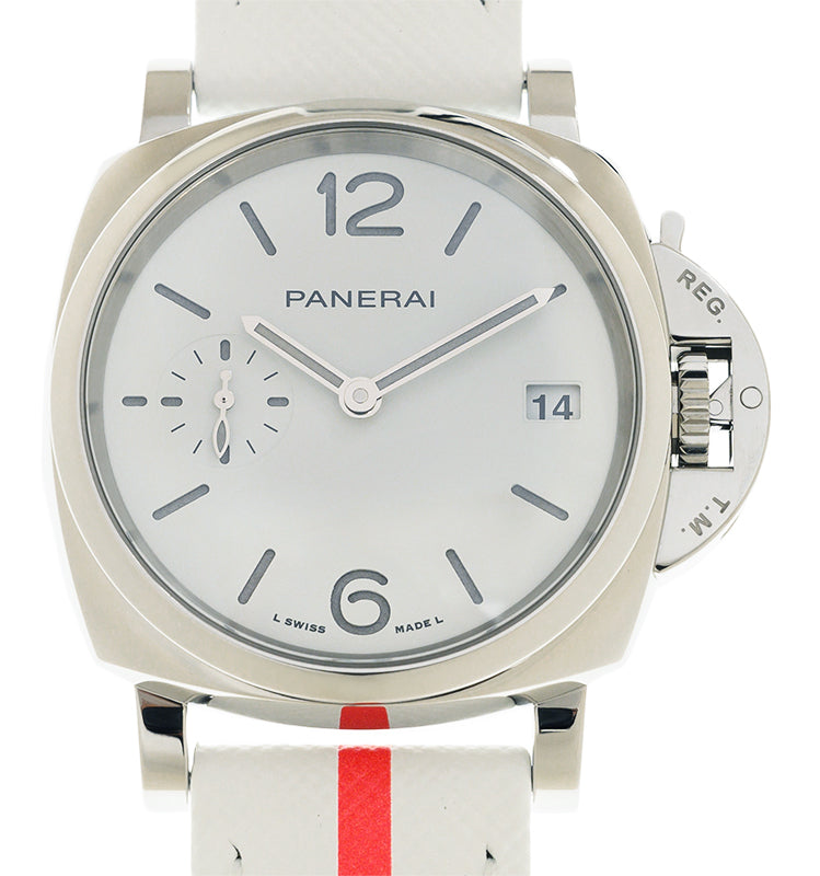 Panerai Luminor Due Luna Rossa Steel 38mm White Dial PAM01306