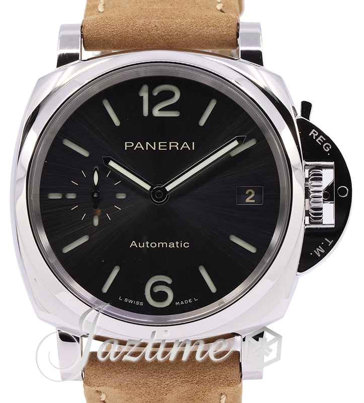 Panerai Luminor Due Piccolo Due Stainless Steel 38mm Grey Dial Leather Strap PAM00755 - BRAND NEW