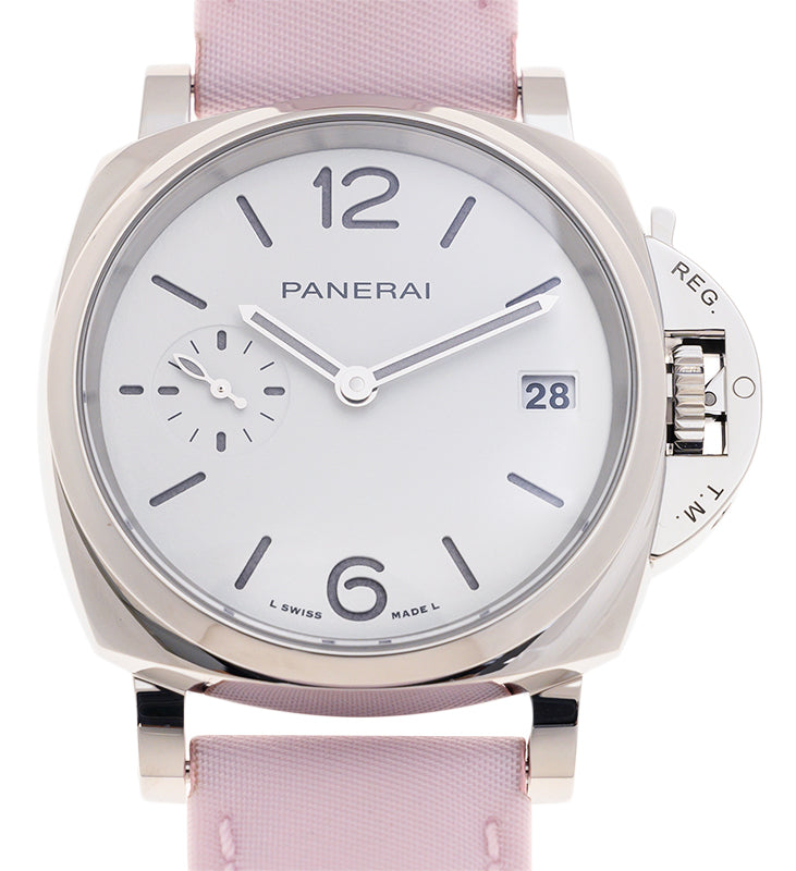 Panerai Luminor Due Steel 38mm White Dial Nylon Pink PAM01425