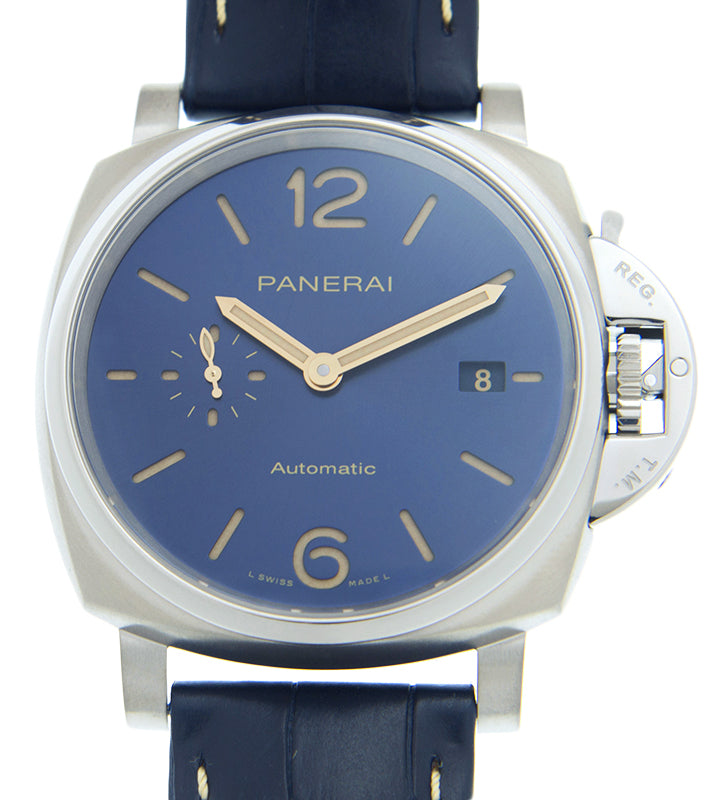 Panerai Luminor Due Titanium 42mm Blue Dial Leather Strap PAM00927