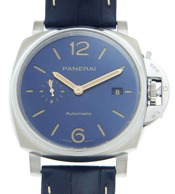 Panerai Luminor Due Titanium 42mm Blue Dial Leather Strap PAM00927