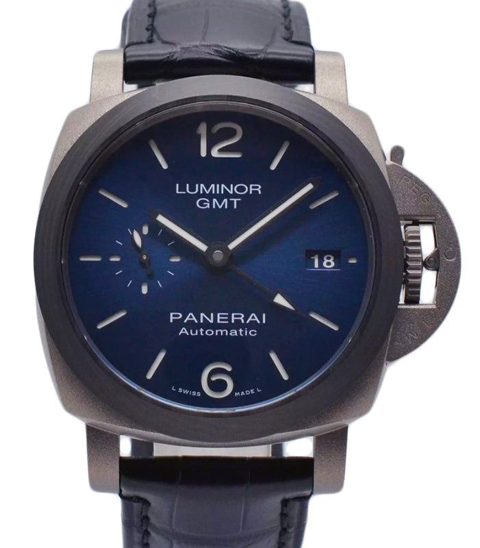 Panerai Luminor GMT Titanium 42mm Blue Dial Alligator Leather Strap PAM01279 - BRAND NEW
