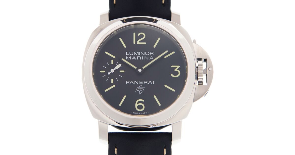 Panerai PAM 00776 Luminor Logo Stainless Steel Black Arabic/Index Dial & Leather Strap 44mm - BRAND NEW