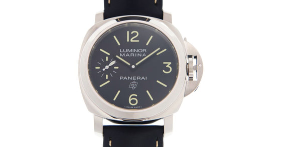 Panerai PAM 00776 Luminor Logo Stainless Steel Black Arabic/Index Dial & Leather Strap 44mm - BRAND NEW