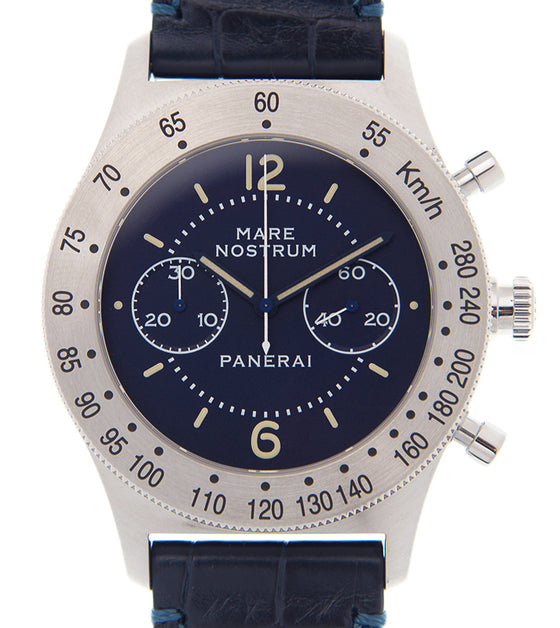 Panerai Luminor Mare Nostrum Acciaio Steel 42mm Blue Dial Leather Strap PAM00716