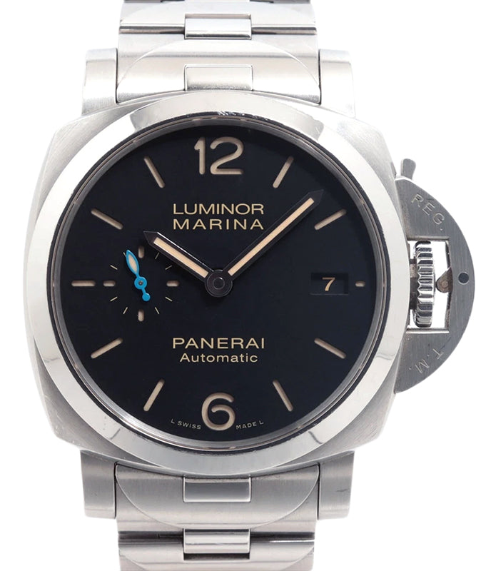 Panerai Luminor Marina Steel 42mm Black Dial Steel Bracelet PAM00722