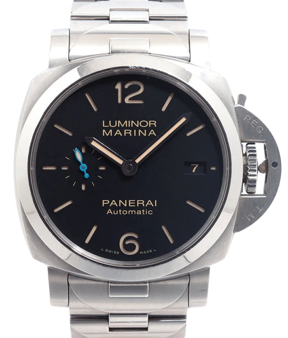 Panerai Luminor Marina Steel 42mm Black Dial Steel Bracelet PAM00722