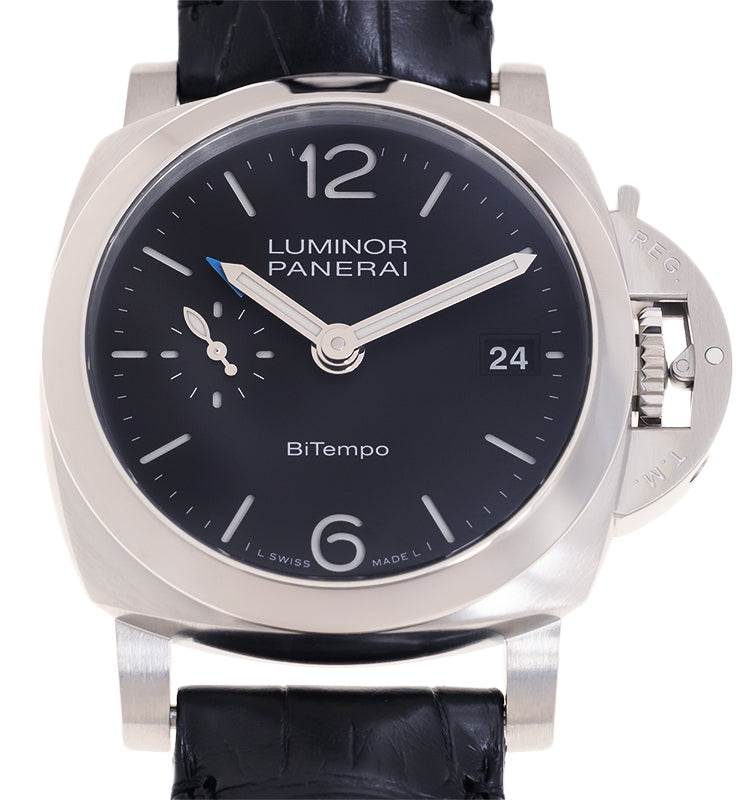 Panerai Luminor Quaranta BiTempo Steel 40mm Black Dial PAM01365