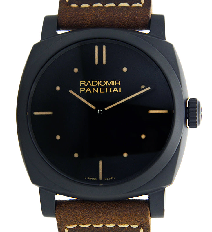Panerai Radiomir Black Ceramic 48mm Black Dial Leather Strap PAM00577