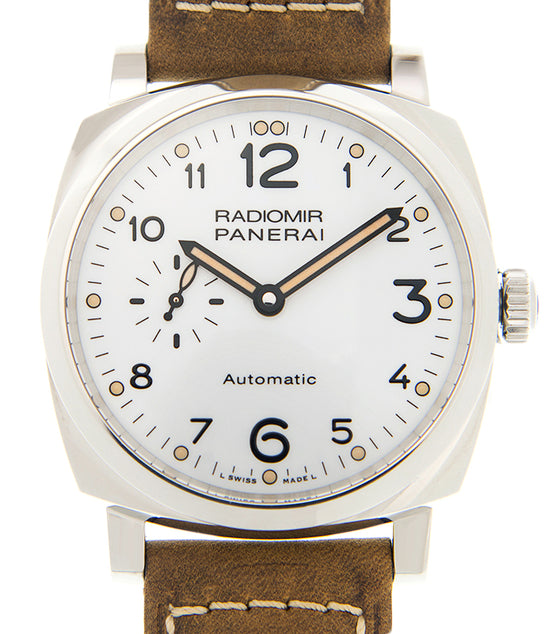 Panerai Radiomir Steel 42mm White Dial Leather Strap PAM00655