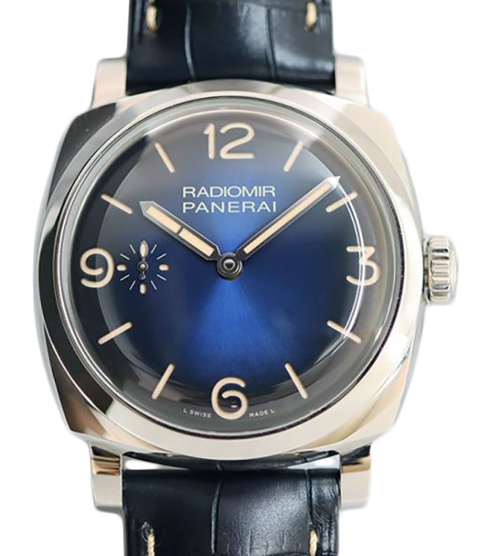 Panerai Radiomir Steel 47mm Blue Dial Leather Strap PAM00932