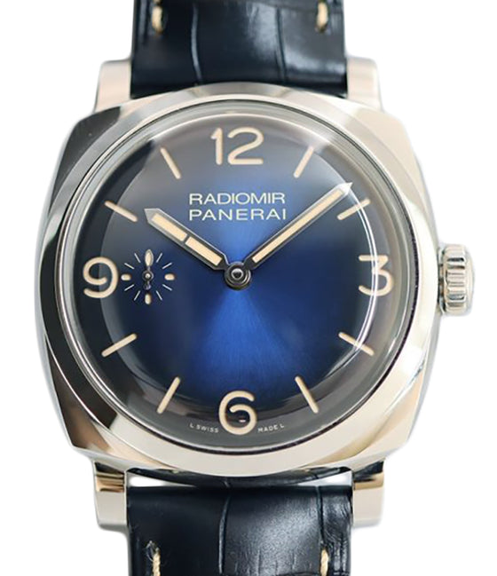 Panerai Radiomir Steel 47mm Blue Dial Leather Strap PAM00932
