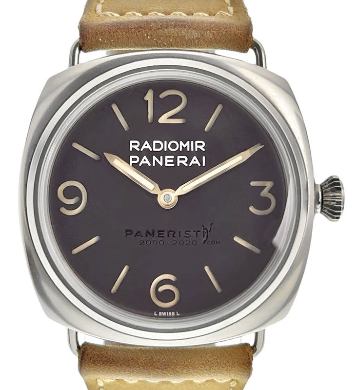 Panerai Radiomir Venti Steel 45mm Brown Dial Leather Strap PAM02020