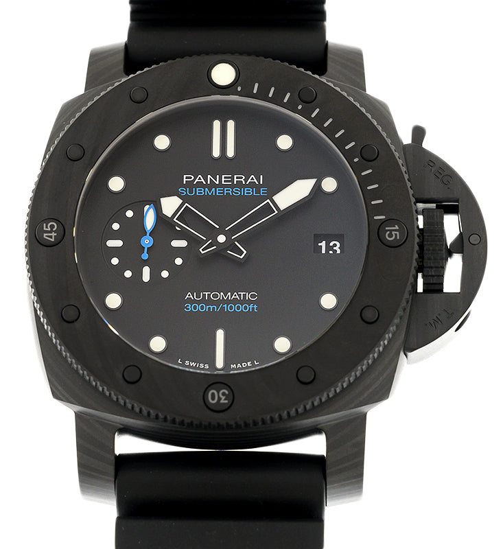 Panerai Submersible Carbotech 42mm Black Dial Rubber Strap PAM01231