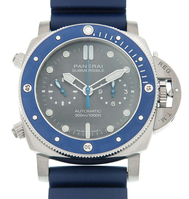 Panerai Submersible Chrono Guillaume Nery Edition Titanium 47mm Grey Dial Rubber Strap PAM00982