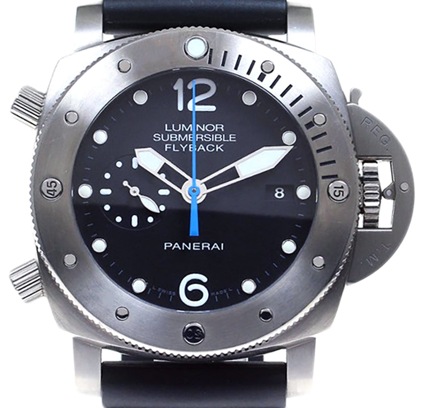 Panerai Submersible Chrono Titanium 47mm Black Dial Rubber Strap PAM00614