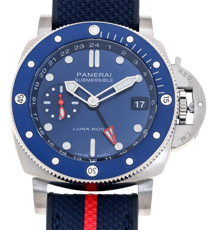 Panerai Submersible GMT Luna Rossa Titanio 42mm Blue Dial PAM01507