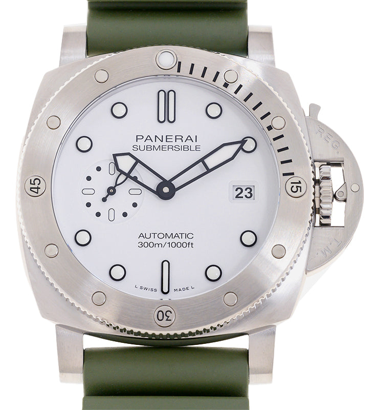 Panerai Submersible QuarantaQuattro Bianco Stainless Steel 44mm White Dial PAM01226 - BRAND NEW