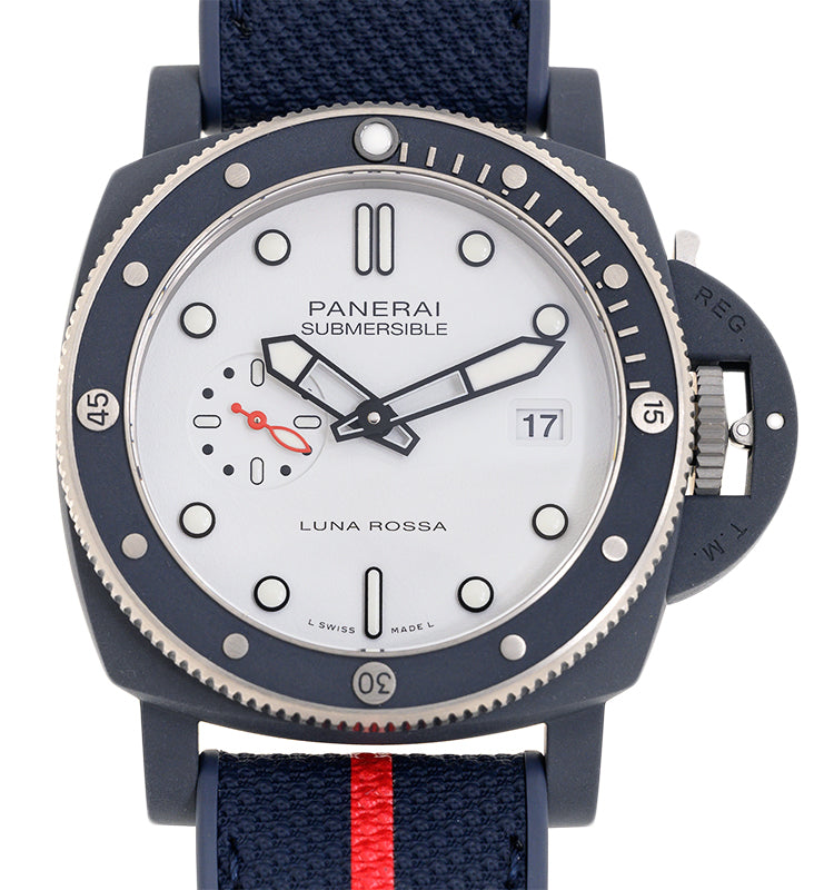 Panerai Submersible QuarantaQuattro Luna Rossa Ti-Ceramitech 44mm White Dial PAM01543