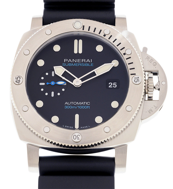 Panerai Submersible QuarantaQuattro Stainless Steel 44mm Black Dial PAM01229 - BRAND NEW
