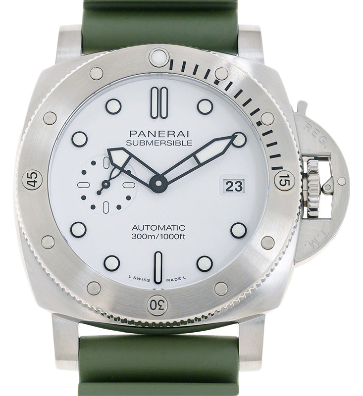 Panerai Submersible QuarantaQuattro Steel White Dial PAM01595