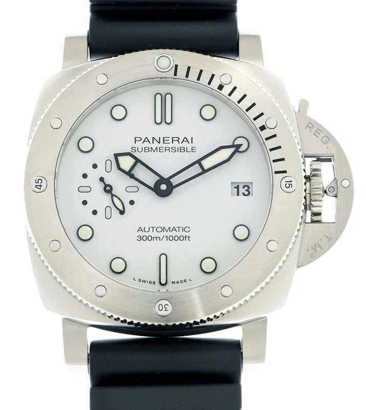 Panerai Submersible Steel 42mm White Dial PAM01223