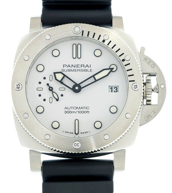 Panerai Submersible Steel 42mm White Dial PAM01223