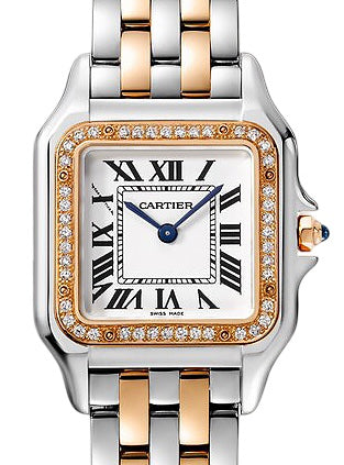 Panthere de Cartier Medium Quartz Steel/Rose Gold Diamonds Silver Dial W3PN0010 (W3PN0015)