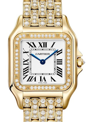 Panthere de Cartier Medium Quartz Yellow Gold/Diamonds Silver Dial WJPN0060