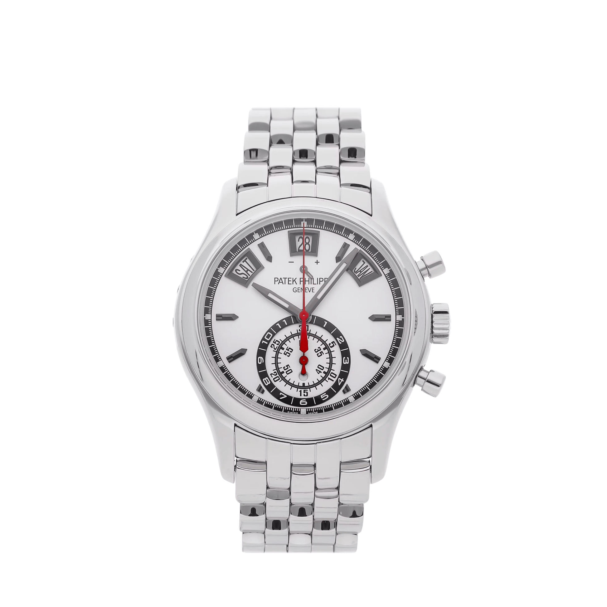 Patek Philippe Complications Day-Date Annual Calendar Chronograph Stainless Steel 40.5mm White Dial Bracelet 5960/1A-001 - BRAND NEW