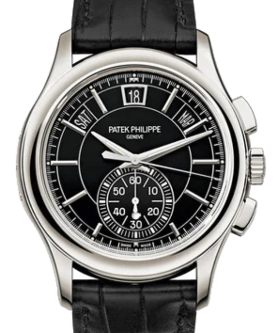 Patek Philippe Complications Flyback Chronograph Annual Calendar Platinum Black Dial 5905P-010