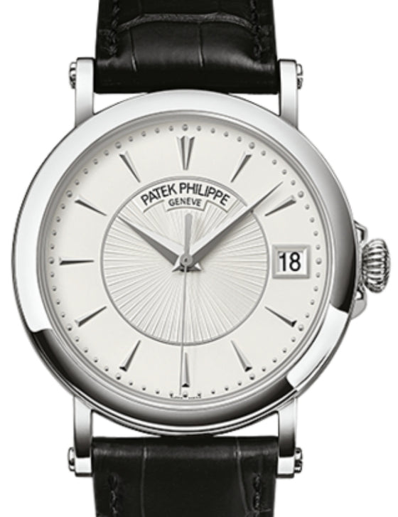 Patek Philippe 5153G-001 Calatrava 38mm Black Guillouche Index White Gold Leather BRAND NEW