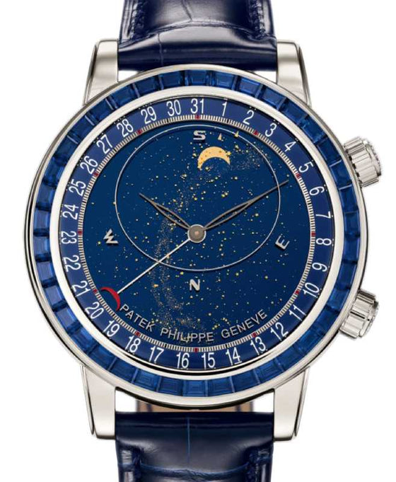 Patek Philippe Celestial Joaillerie Platinum Blue Dial Sapphire Bezel 6104/11P-010 - BRAND NEW