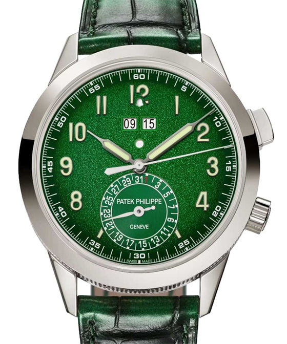 Patek Philippe Complications Calatrava 24-Hour Alarm White Gold Green Dial 5322G-010 - BRAND NEW