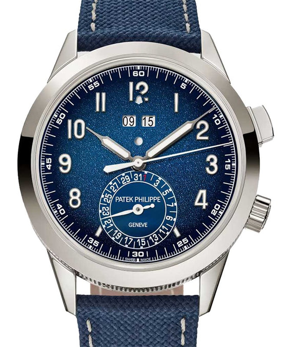 Patek Philippe Complications Calatrava 24-Hour Alarm White Gold Navy Blue Dial 5322G-001 - BRAND NEW