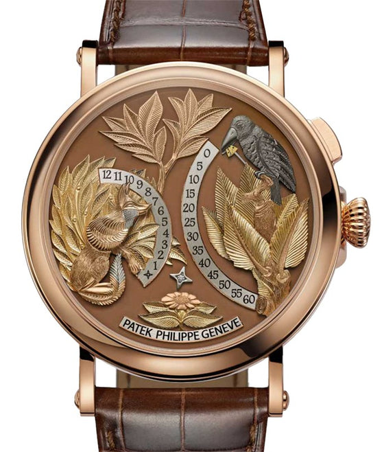 Patek Philippe Complications Hour and Minute On Demand Automaton "The Crow and the Fox" Matara Brown Dial 5249R-001 - BRAND NEW