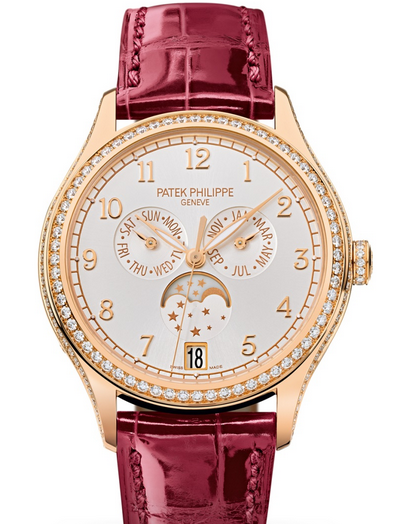 Patek Philippe Complications Annual Calendar Moon Phases Silver Dial 38mm Diamond Bezel 4947R-001 - BRAND NEW