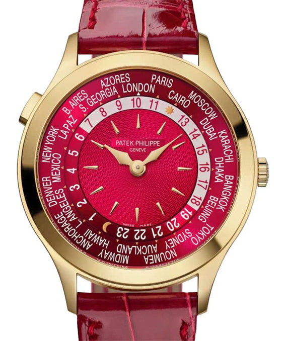 Patek Philippe Complications World Time Yellow Gold Carmine Red Dial 7129J-001 - BRAND NEW