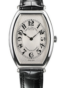 Patek Philippe Gondolo White arabic Dial Platinum Bezel Black Leather Strap 32x42mm 5098P-001 - BRAND NEW