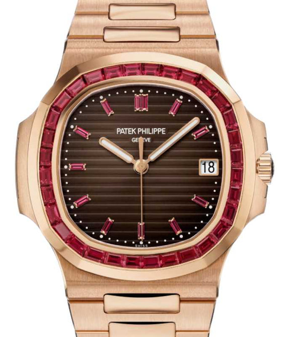Patek Philippe Nautilus Joaillerie Rose Gold Brown Ruby Dial & Bezel 5723/112R-001 - BRAND NEW