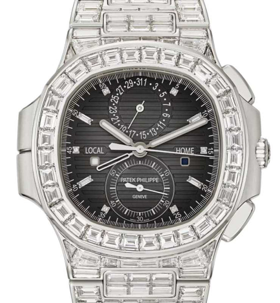 Patek Philippe Nautilus Haute Joaillerie Diamond Set White Gold Gray Dial 5990/1400G-001 - BRAND NEW