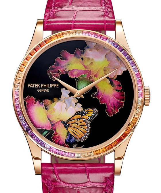 Patek Philippe Rare Handcrafs Calatrava "Pink Butterfly" Rose Gold/Gem-Set 5077/356R-001 - BRAND NEW