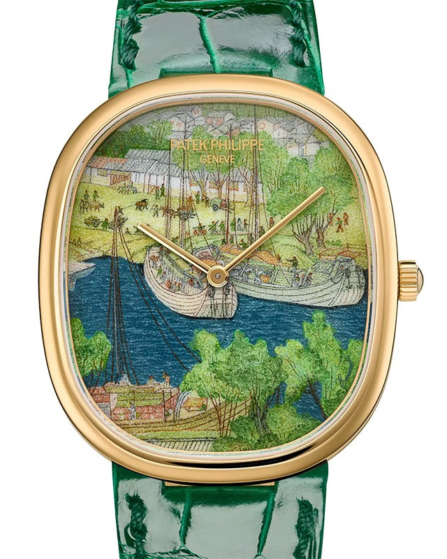 Patek Philippe Rare Handcrafs Golden Ellipse "Boats in the Port" Yellow Gold 5738/50J-016 - BRAND NEW