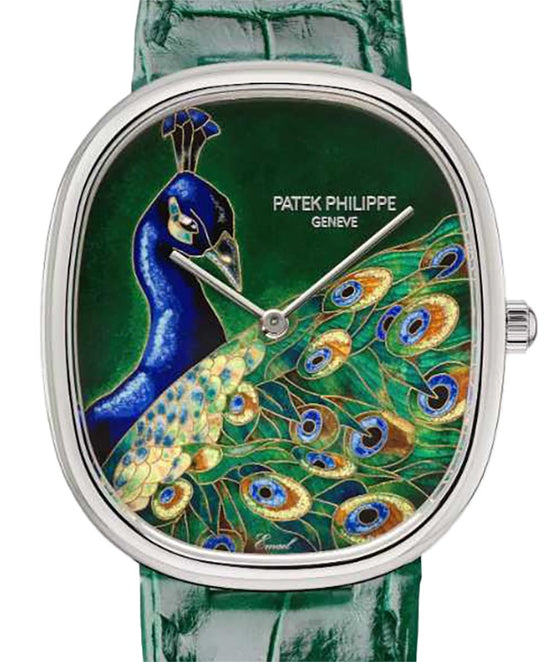 Patek Philippe Rare Handcrafs Golden Ellipse "Blue Peacock" White Gold 5738/50G-041 - BRAND NEW