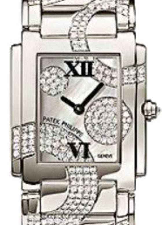 Patek Philippe Twenty~4 White Gold 25mm White Dial with Diamonds White Gold Bracelet 4910/49G-001 Quartz - BRAND NEW