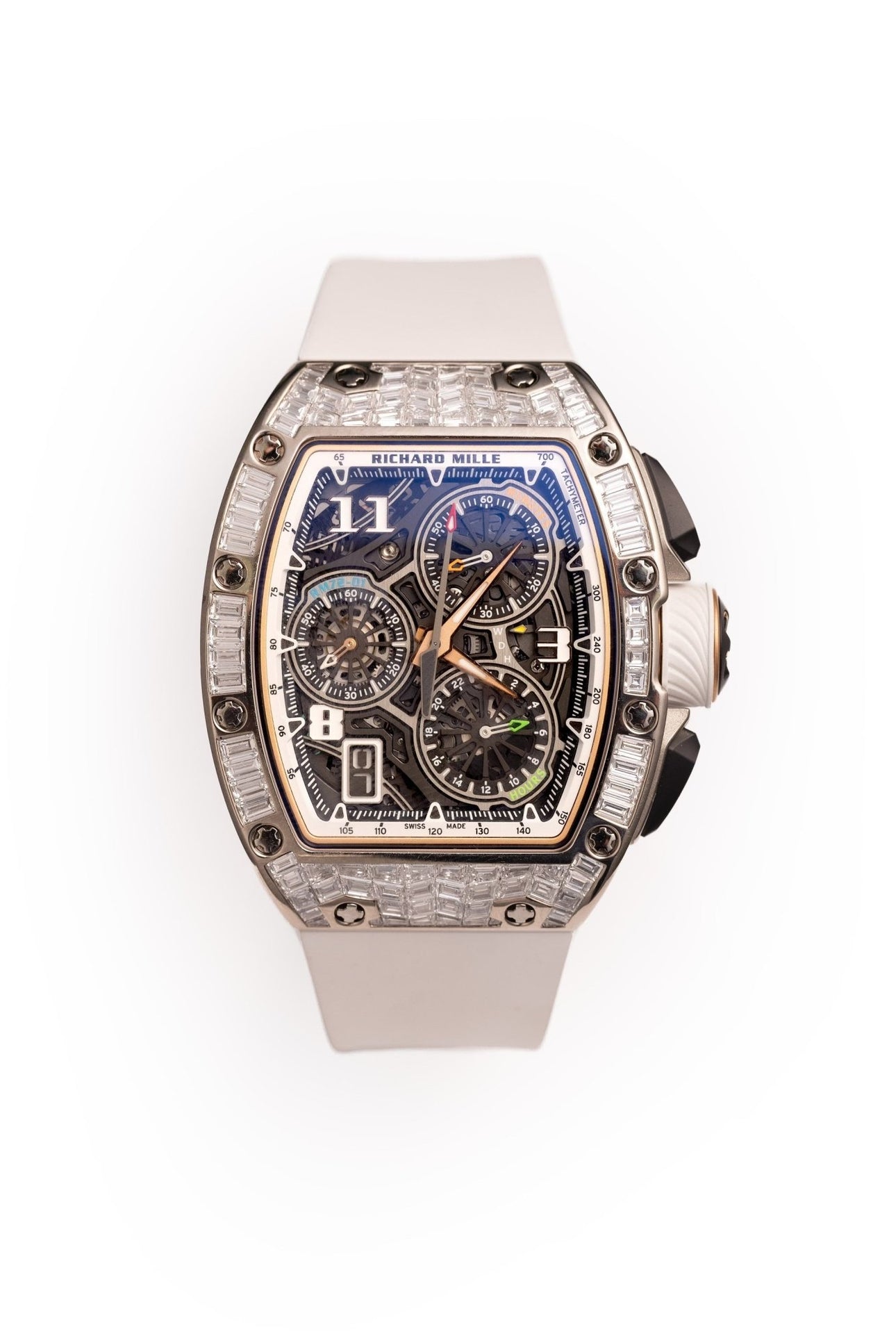 Richard Mille Lifestyle Flyback Chronograph 47 mm RM72-01WGD White Gold/Diamonds Luminous